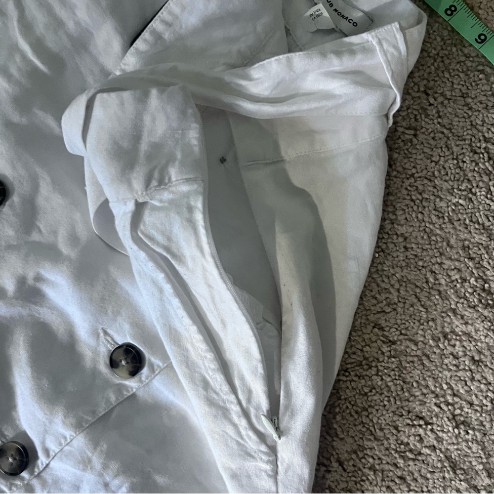 Club Monaco White Linen Blend Midi Skirt with Belt - Picture 8 of 10